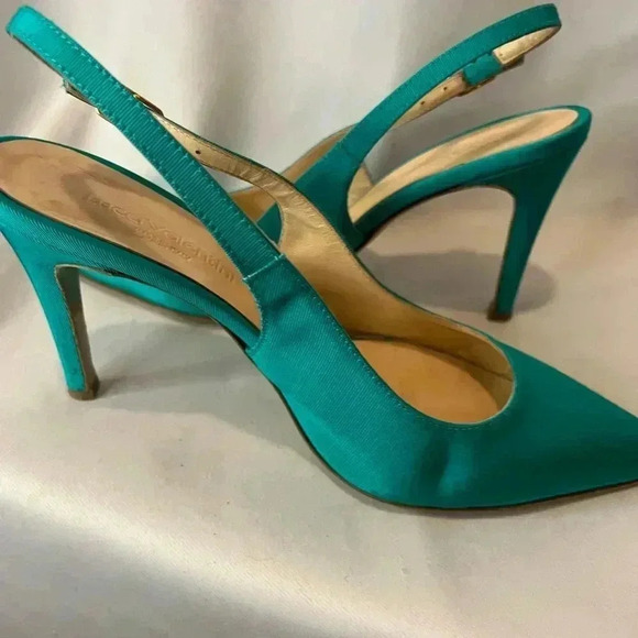 Turquoise sling heels by Luca Valentini  size 6.5 - Picture 7 of 10